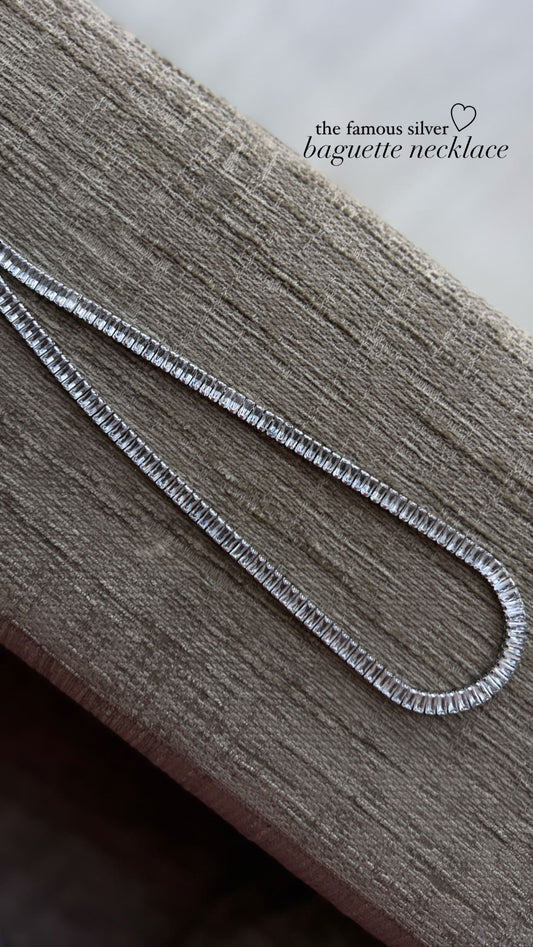 Silver Baguette Necklace